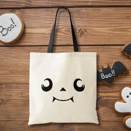 Kawaii Jack "O" Lantaarn pompoen gezicht met tande Tote Bag