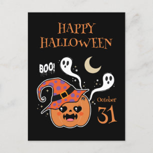 Kawaii Jack O' Lantern Creepy Cute Briefkaart