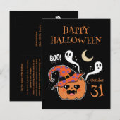 Kawaii Jack O' Lantern Creepy Cute Briefkaart (Voorkant / Achterkant)
