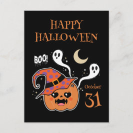 Kawaii Jack O' Lantern Creepy Cute Briefkaart