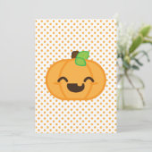 Kawaii Jack O Lantern Halloween Party Invite Kaart (Staand voorkant)