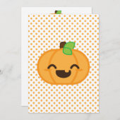 Kawaii Jack O Lantern Halloween Party Invite Kaart (Voorkant / Achterkant)