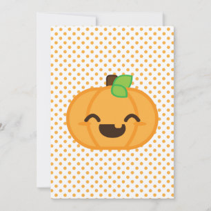 Kawaii Jack O Lantern Halloween Party Invite Kaart
