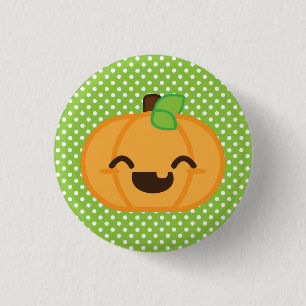 Kawaii Jack O Lantern Pompoen Knop Ronde Button 3,2 Cm
