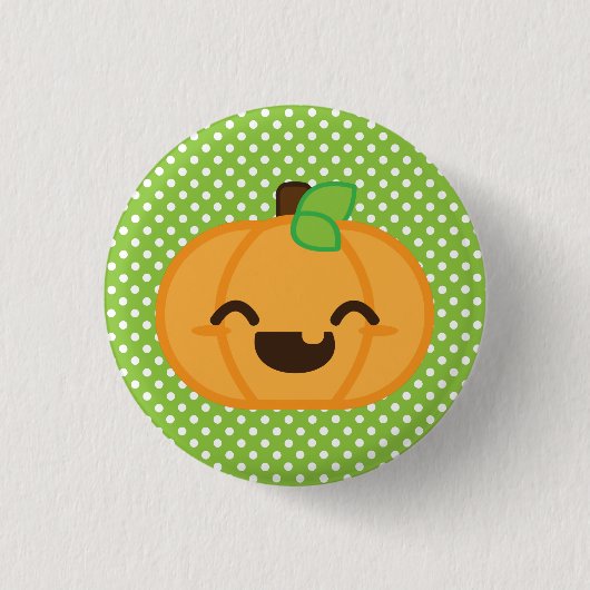 Kawaii Jack O Lantern Pumpkin Button (Voorkant)