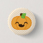 Kawaii Jack O Lantern Pumpkin Button (Voorkant)