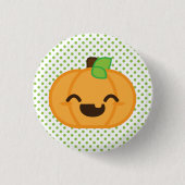 Kawaii Jack O Lantern Pumpkin Button (Voorkant)