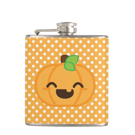 Kawaii Jack O Lantern Pumpkin Flask Heupfles (Voorkant)