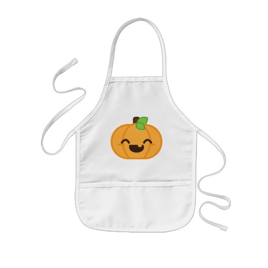 Kawaii Jack O Lantern Pumpkin Kind Apron Kinder Schort (Voorkant)