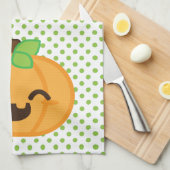 Kawaii Jack O Lantern Pumpkin Kitchen Towel Theedoek (Quarter Fold)