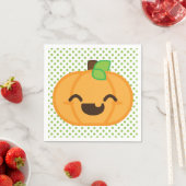 Kawaii Jack O Lantern Pumpkin Napkins Servet (Insitu)