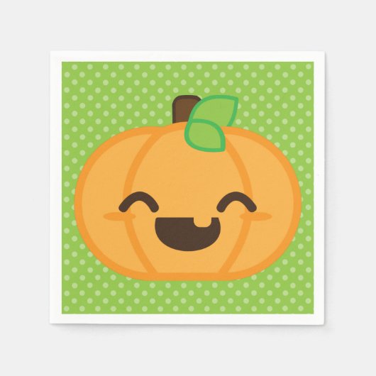 Kawaii Jack O Lantern Pumpkin Napkins Servetten (Voorkant)
