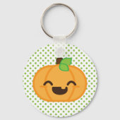 Kawaii Jack O Lantern Pumpkin Sleutelhanger (Voorkant)