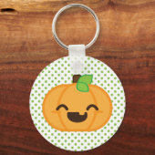 Kawaii Jack O Lantern Pumpkin Sleutelhanger (Voorkant)