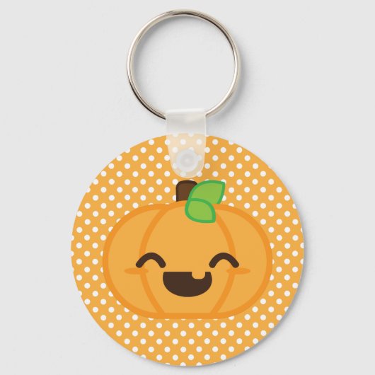 Kawaii Jack O Lantern Pumpkin Sleutelhanger (Voorkant)