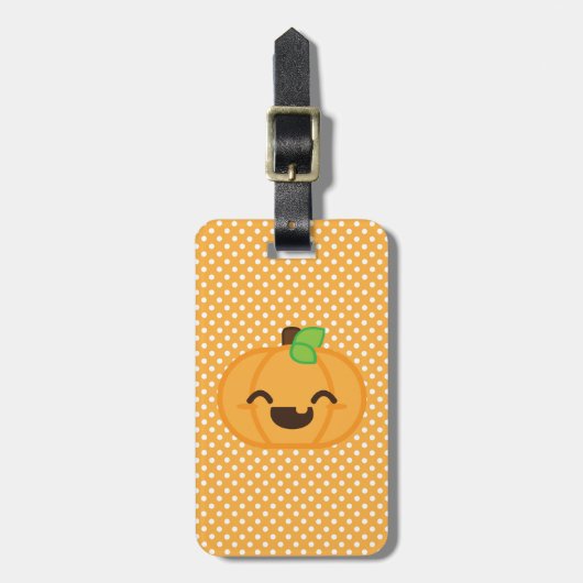 Kawaii Jack O Lantern Pumpkin Travel Bagagelabels (Voorkant verticaal)