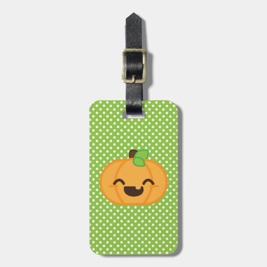 Kawaii Jack O Lantern Pumpkin Travel Bagagelabels (Voorkant verticaal)