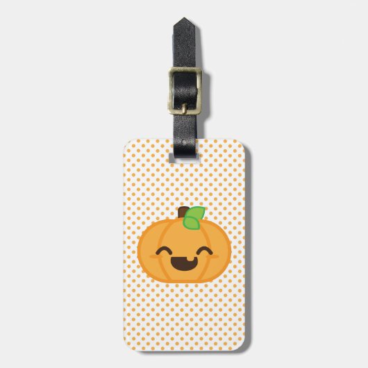 Kawaii Jack O Lantern Pumpkin Travel Bagagelabels (Voorkant verticaal)