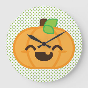 Kawaii Jack O Lantern Pumpkin Wall Clock Grote Klok