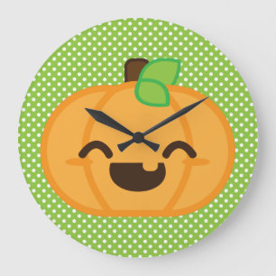 Kawaii Jack O Lantern Pumpkin Wall Clock Grote Klok