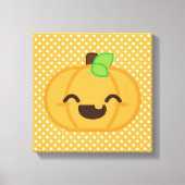 Kawaii Jack O Lantern Pumpkin Wrapped Canvas (Voorkant)