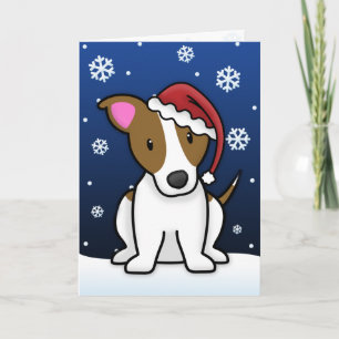 Kawaii Jack Russell Terrier Christmas Card Feestdagen Kaart