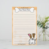 Kawaii Jack Russell Terrier Stationery Briefpapier (Staand voorkant)
