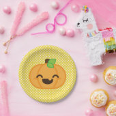 Kawaii Jackolantern Pumpkin Halloween Paper Borden Papieren Bordje (Feest)