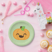 Kawaii Jackolantern Pumpkin Halloween Paper Borden Papieren Bordje (Feest)