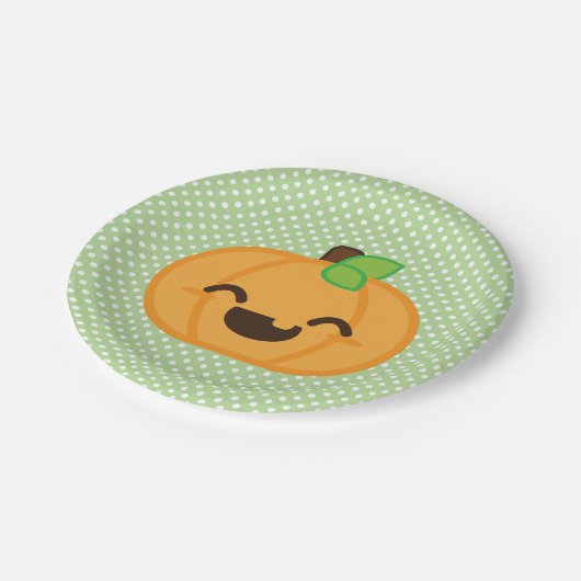 Kawaii Jackolantern Pumpkin Halloween Paper Borden Papieren Bordje (Gekanteld)