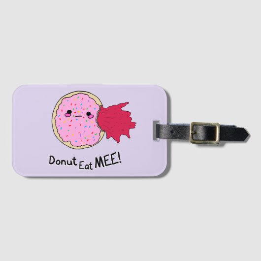Kawaii Jam Donut Eet Me Bagagelabel (Voorkant (horizontaal))