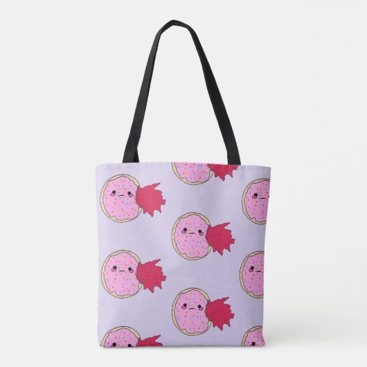 Kawaii Jam Donut eet me op Tote Bag (Achterkant)