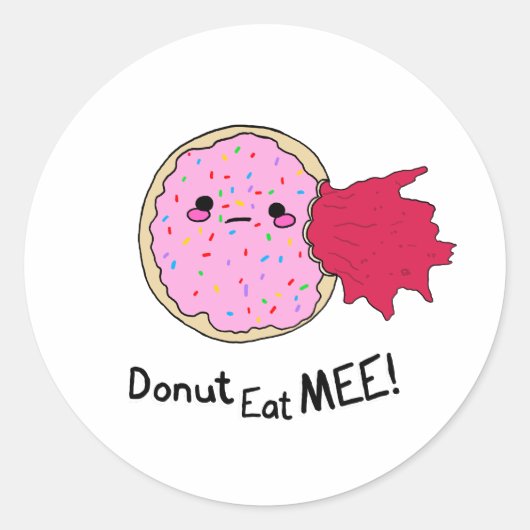 Kawaii Jam Donut Eet Me Ronde Sticker (Voorkant)