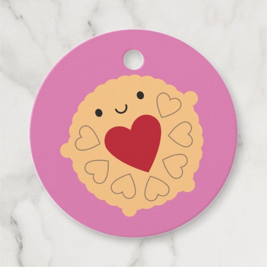 Kawaii Jammie Dodger Biscuit Bedankjes Labels (Voorkant)