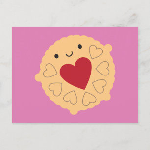 Kawaii Jammie Dodger Biscuit Briefkaart