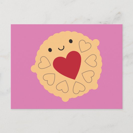 Kawaii Jammie Dodger Biscuit Briefkaart (Voorkant)