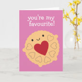 Kawaii Jammie Dodger Biscuit Kaart (Gele Bloem)