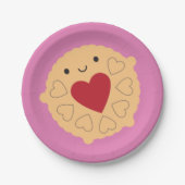 Kawaii Jammie Dodger Biscuit Papieren Bordje (Voorkant)