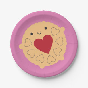 Kawaii Jammie Dodger Biscuit Papieren Bordje