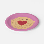 Kawaii Jammie Dodger Biscuit Papieren Bordje (Gekanteld)