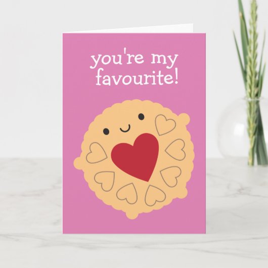 Kawaii Jammie Dodger Koekje Kaart (Voorkant)