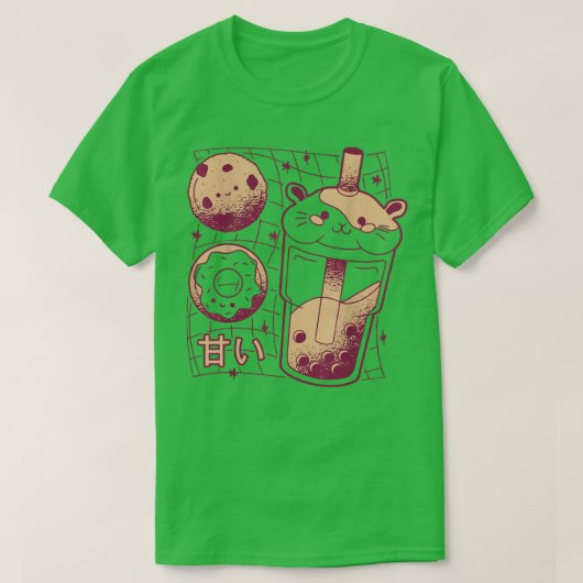 Kawaii Japan Boba Tea Guinea Pig Donut Cookie G T-shirt (Design voorkant)