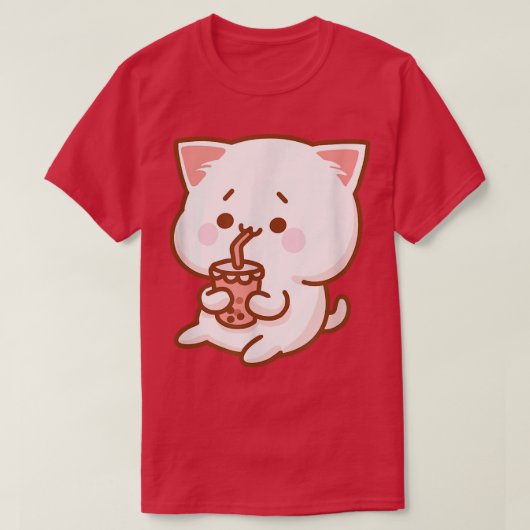 Kawaii Japan Otaku Boba Tea Bubble Tea Neko Cute K T-shirt (Design voorkant)