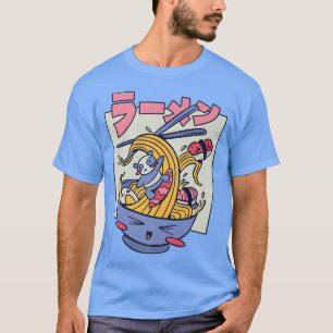 Kawaii Japan Panda surft een ramen noodle Wave Cut T-shirt