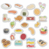 Kawaii Japanese Food Sticker Sheet (Voorkant)