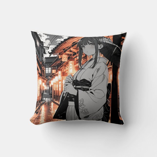 KAWAII Japanese Girl cushion Kussen (Voorkant)