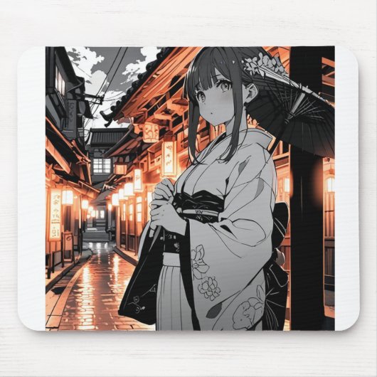 KAWAII Japanese Girl Mouse pad Muismat (Voorkant)