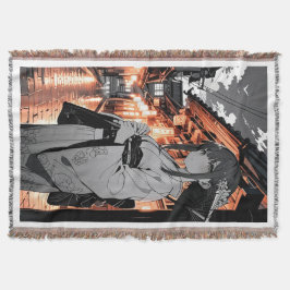 KAWAII Japanese Girl throw blanket Deken