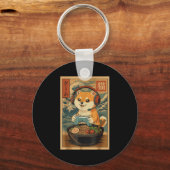 Kawaii Japanese Ramen Dog Retro Gaming Shirts For Sleutelhanger (Voorkant)
