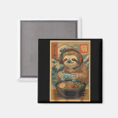 Kawaii Japanese Ramen Sloth Retro Gaming Shirts Fo Magneet (Voorkant / Achterkant)